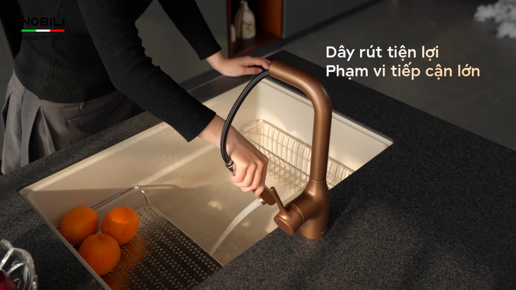 Điểm nổi bật của vòi rửa bát dây rút NOBILI MANIA NB217B