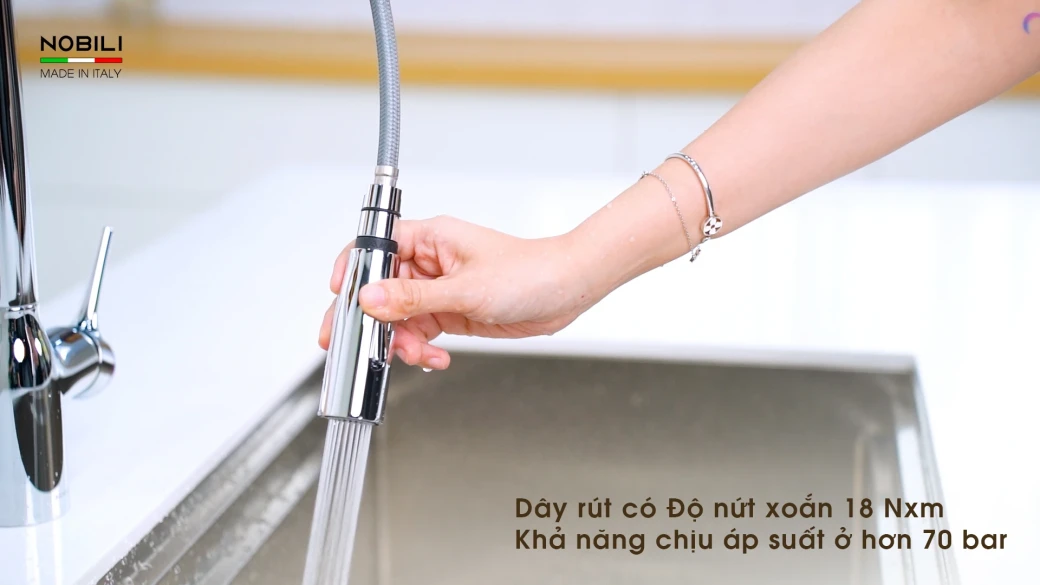 Công nghệ sản xuất vòi rửa bát dây rút NOBILI MANIA NB305C