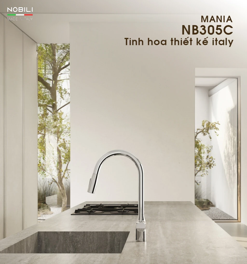 Thông tin sản phẩm vòi rửa bát dây rút NOBILI MANIA NB305C
