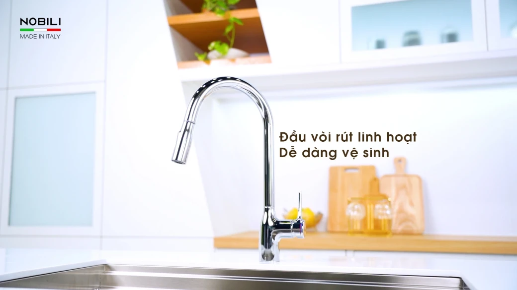 Điểm nổi bật của vòi rửa bát dây rút NOBILI MANIA NB305C