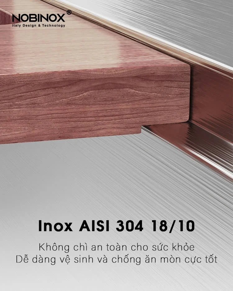 Công nghệ chậu rửa bát 1 hố NOBINOX LIKEN NL724D
