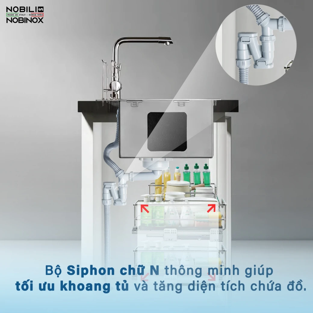 Công nghệ chậu rửa bát 1 hố NOBINOX LIKEN NL724D