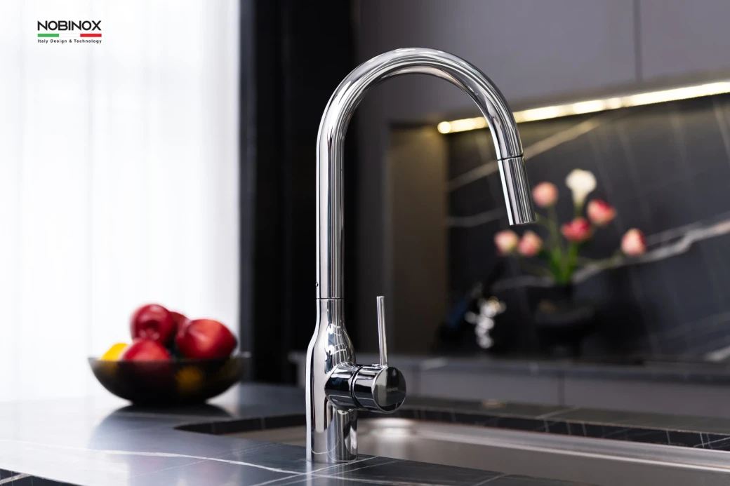 Vòi rửa bát dây rút NOBINOX AQUA NX660N