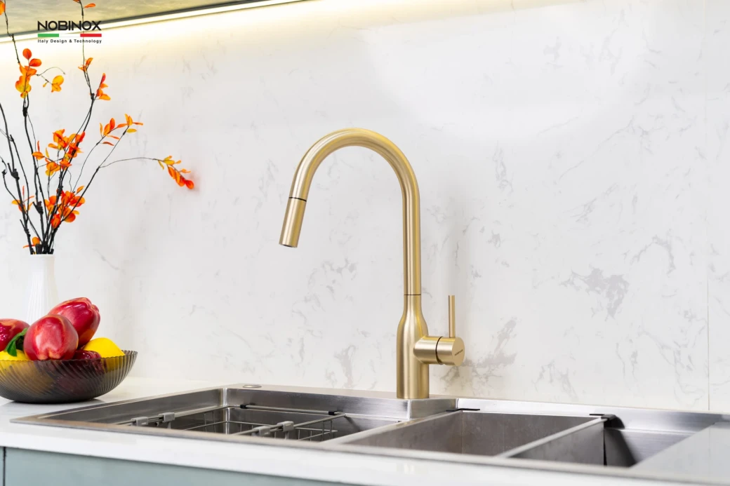 Vòi rửa bát dây rút NOBINOX AQUA NX663V