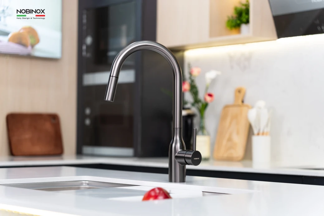 vòi rửa bát dây rút NOBINOX AQUA NX664D