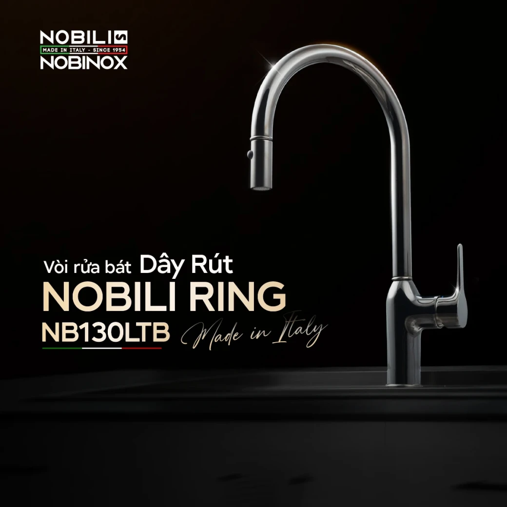 Thông tin sản phẩm vòi rửa bát dây rút NOBILI RING NB130LTB