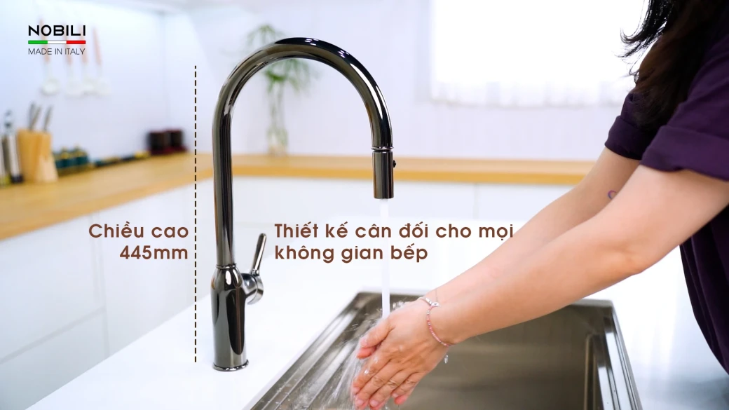 Điểm nổi bật vòi rửa bát dây rút NOBILI RING NB130LTB
