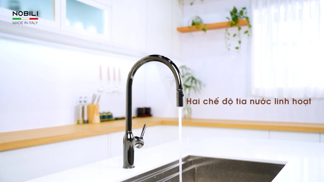 Điểm nổi bật vòi rửa bát dây rút NOBILI RING NB130LTB