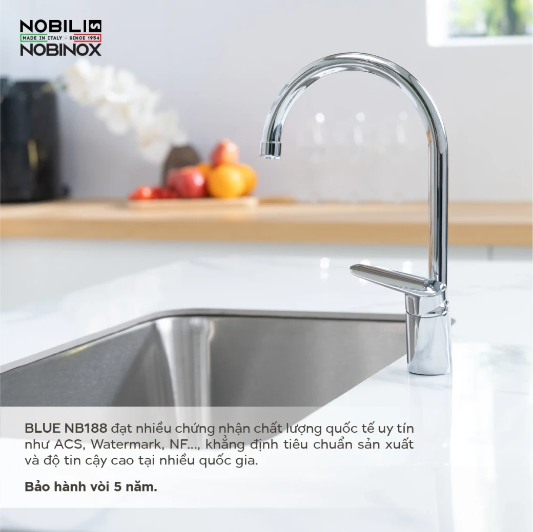 Vòi rửa bát cần cứng NOBILI BLUES NB188... - image 6