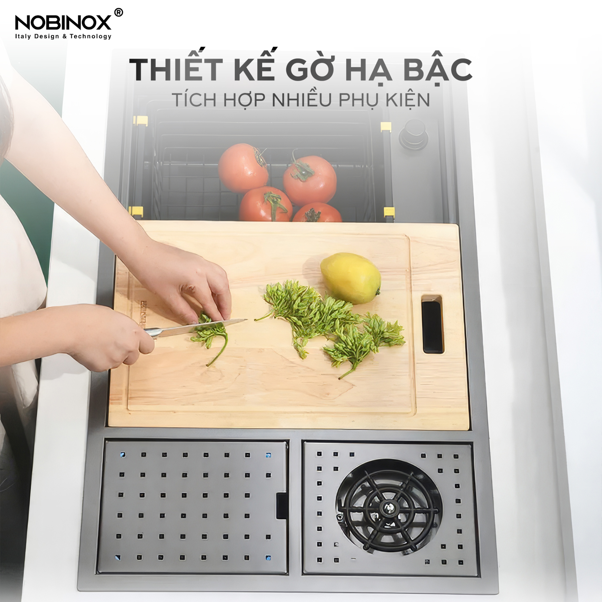 CHẬU RỬA BÁT 1 HỐ NOBINOX LUMIA NJ511B - hover