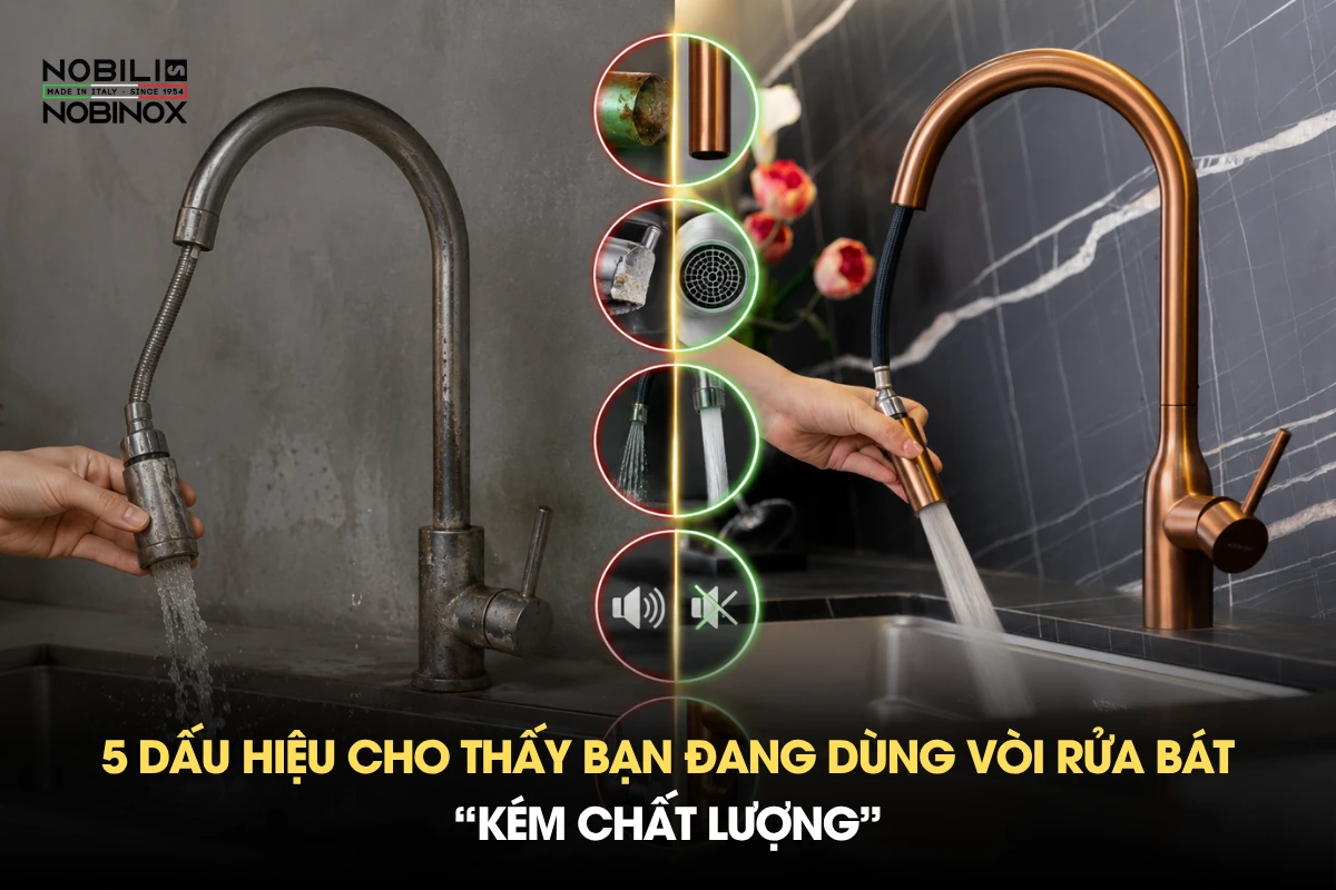 5 dấu hiệu cho thấy bạn đang dùng vòi rửa bát “kém chất lượng”