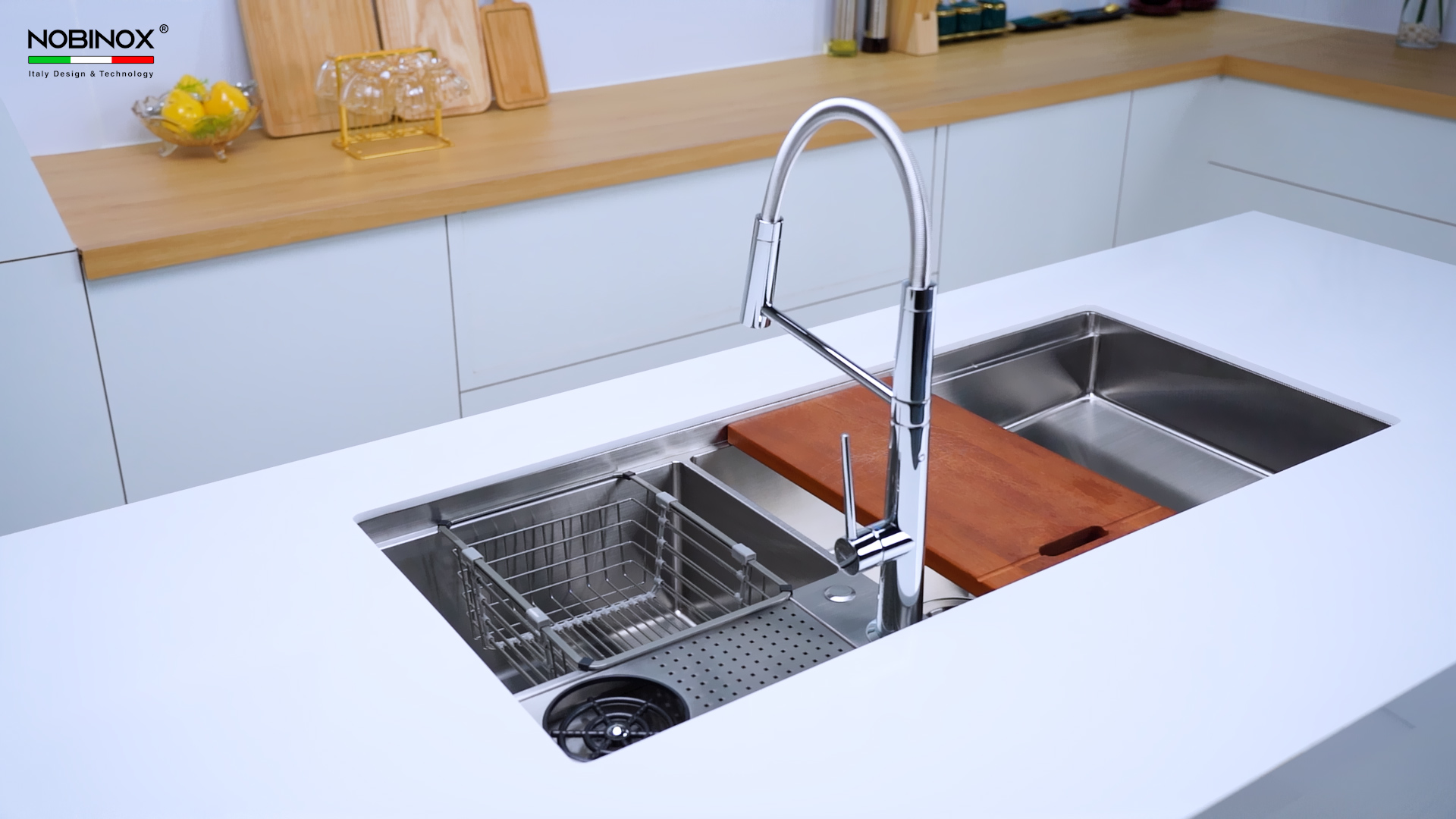 CHẬU RỬA BÁT 2 HỐ NOBINOX RAZIA NJ577 - hover