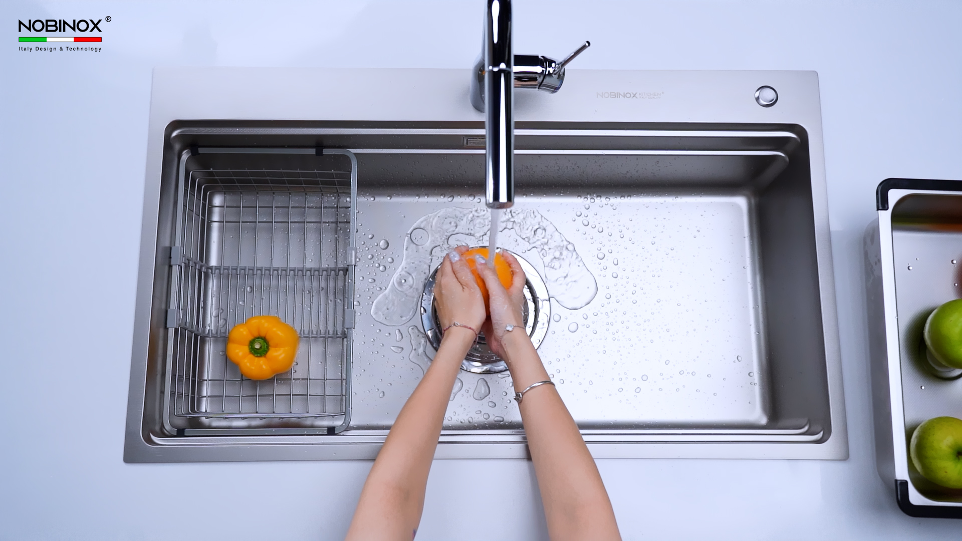 Ảnh CHẬU RỬA BÁT 1 HỐ NOBINOX LIRA NJ564D 5