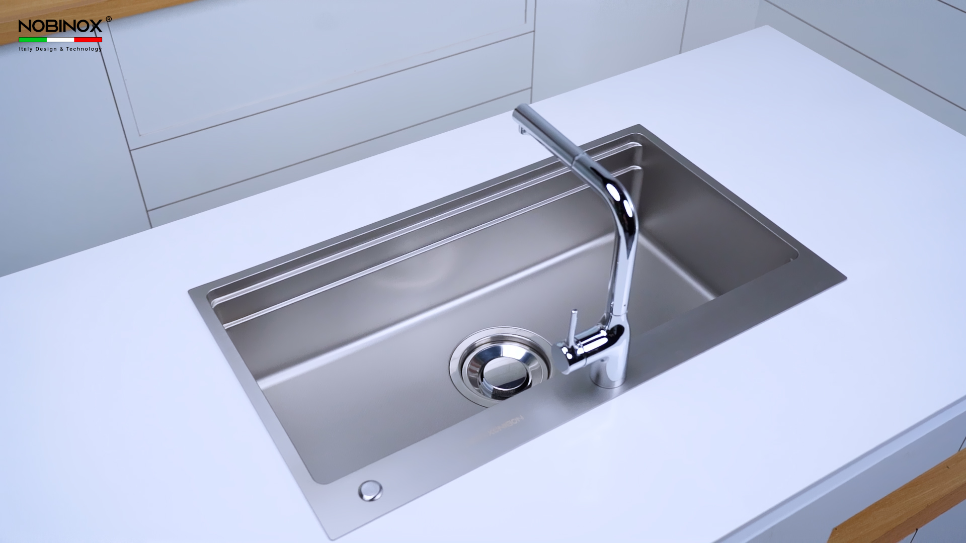 Ảnh CHẬU RỬA BÁT 1 HỐ NOBINOX LIRA NJ564D 12