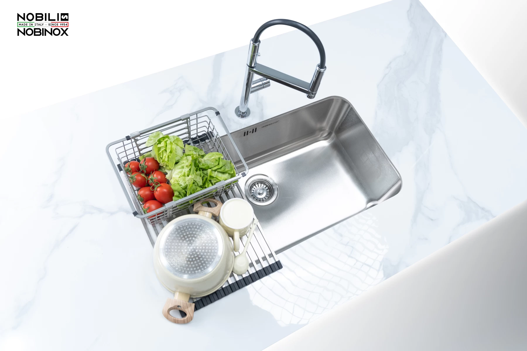 Ảnh CHẬU RỬA BÁT 1 HỐ NOBINOX PURA NT622U 8