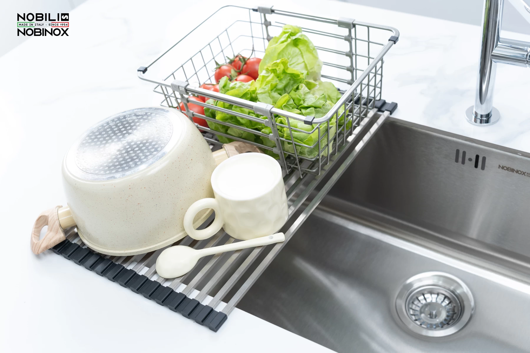 Ảnh CHẬU RỬA BÁT 1 HỐ NOBINOX PURA NT622U 11