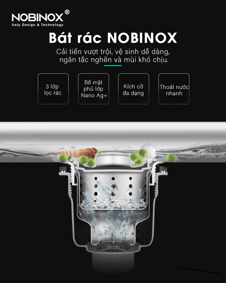 Ảnh CHẬU RỬA BÁT 2 HỐ NOBINOX LUMIA NJ524 10