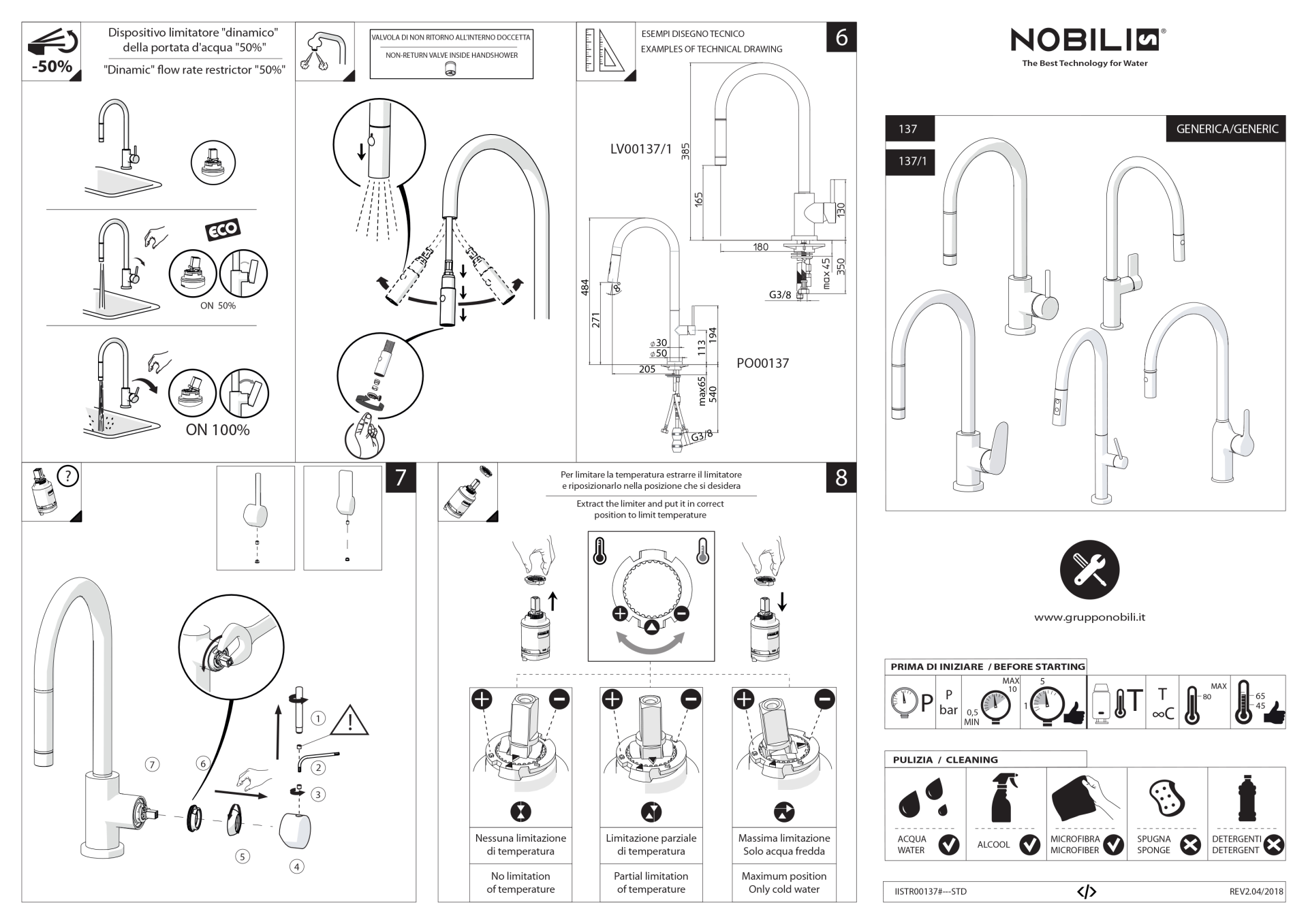 Ảnh VÒI RỬA BÁT DÂY RÚT NOBILI RING NB130LTB 22
