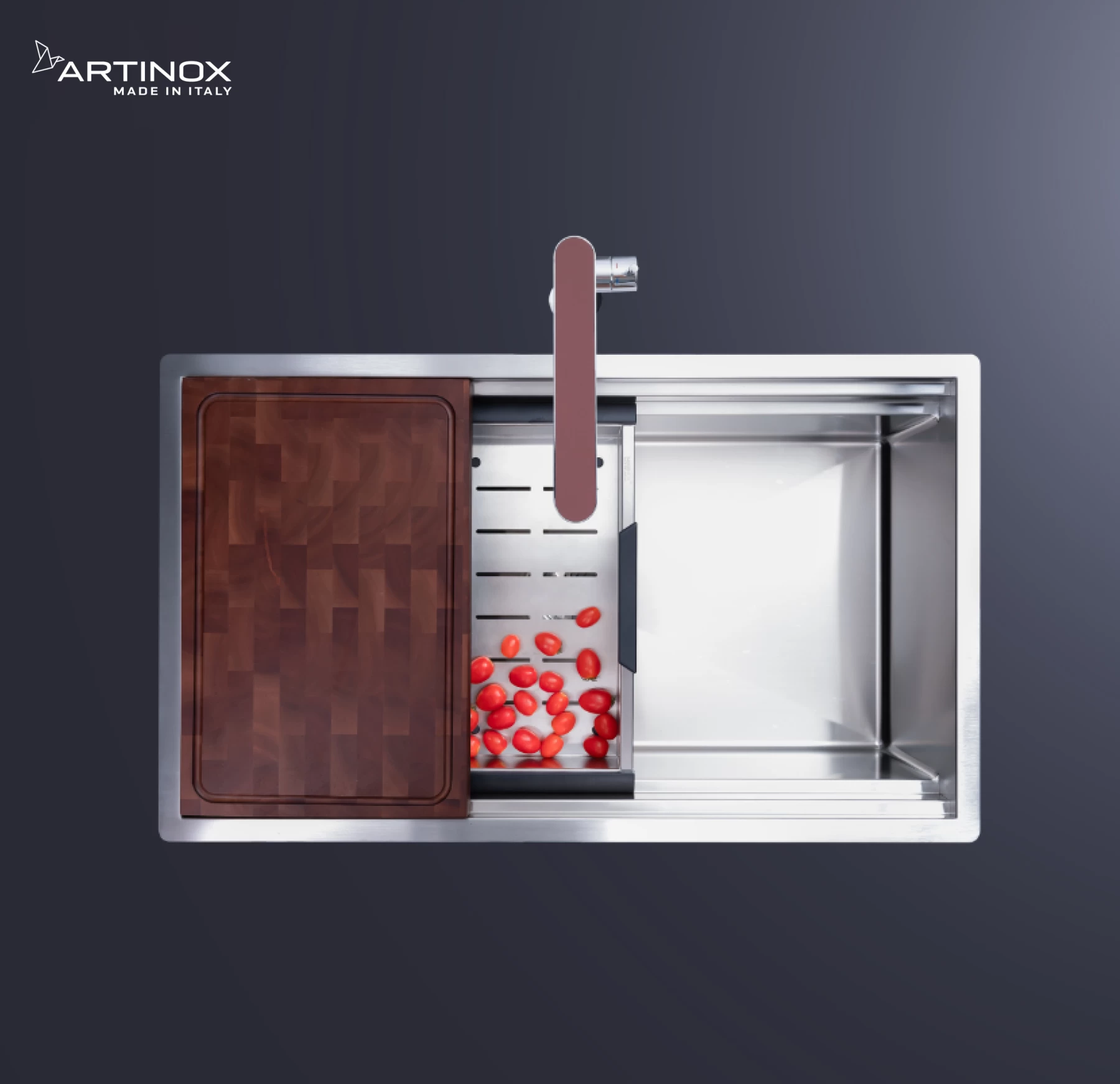 CHẬU RỬA BÁT 1 HỐ ARTINOX TITANIUM NA885U - hover