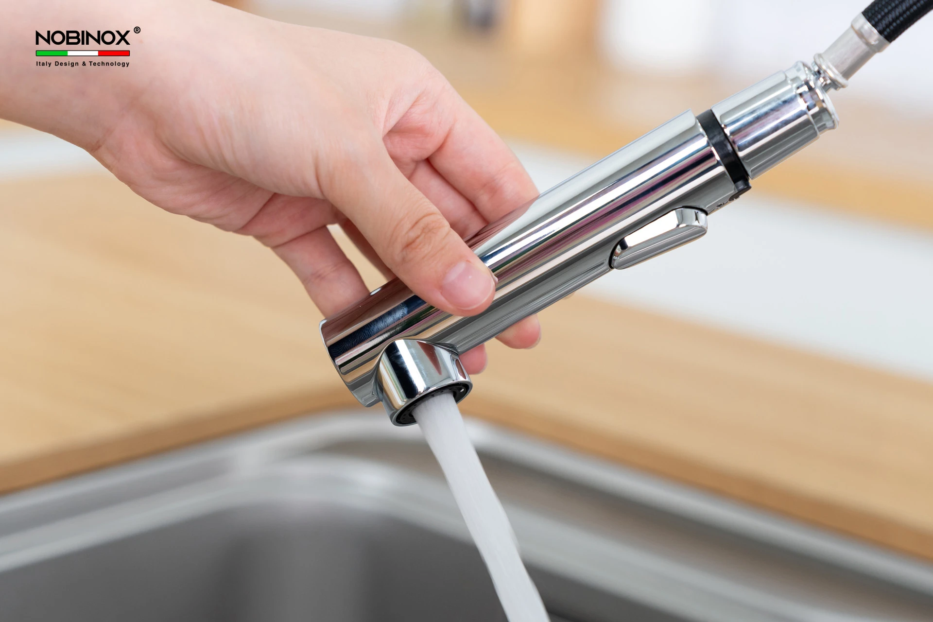 Ảnh VÒI RỬA BÁT DÂY RÚT NOBINOX BIANCO NX600 13
