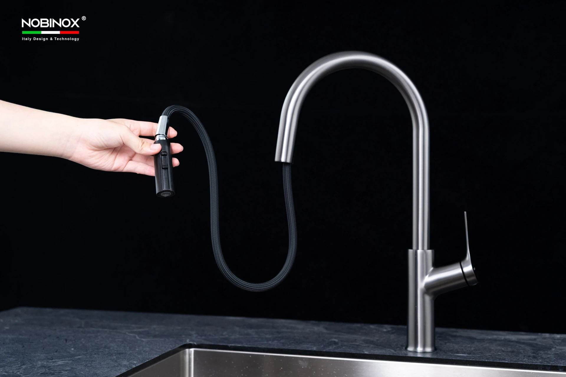 Ảnh VÒI RỬA BÁT DÂY RÚT NOBINOX FORTE NX887 11