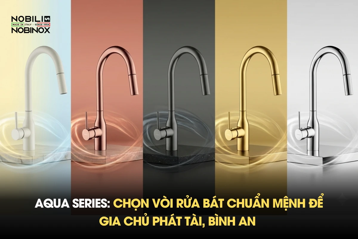 AQUA SERIES: Chọn vòi rửa bát chuẩn mệnh để gia chủ phát tài, bình an 