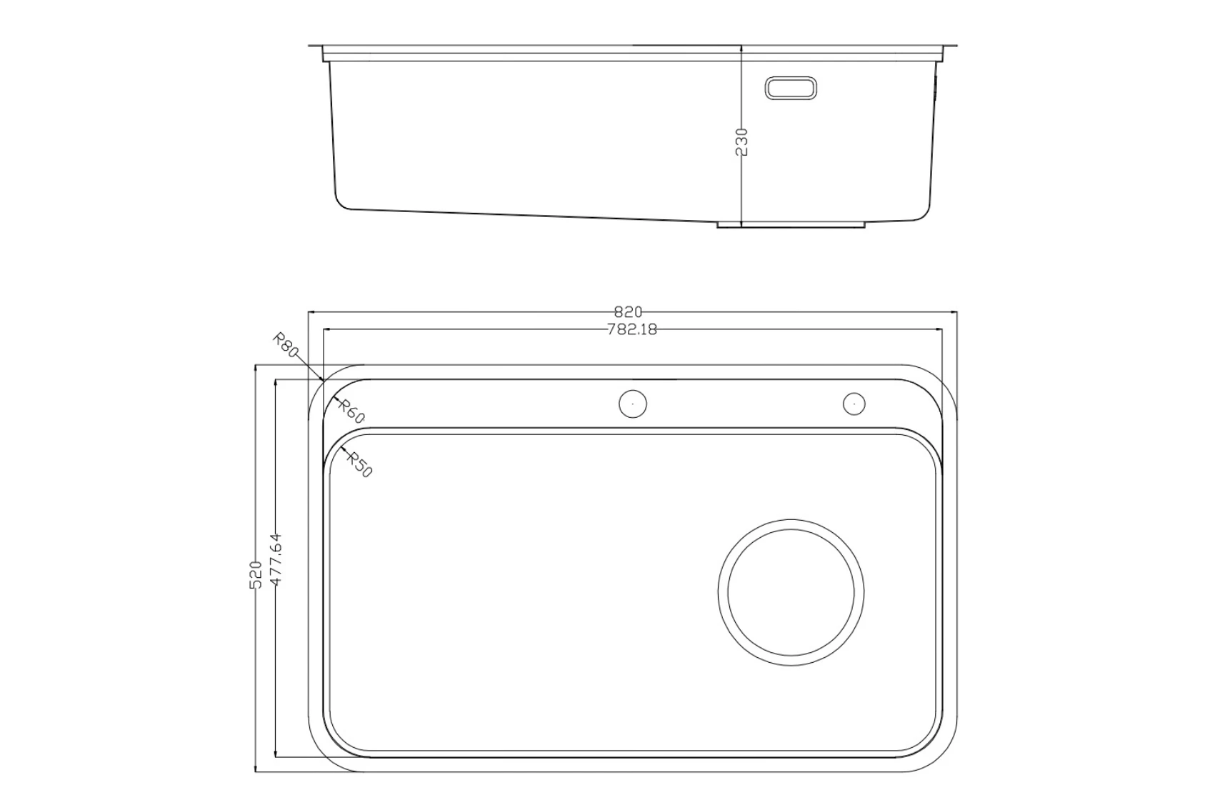 Ảnh CHẬU RỬA BÁT 1 HỐ NOBINOX NOVA A382 13