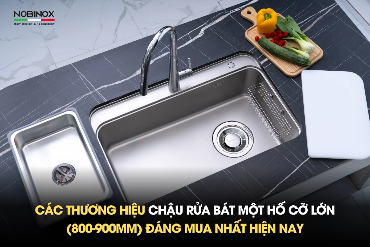 Các thương hiệu chậu rửa bát một hố cỡ lớn (800-900mm) đáng mua nhất hiện nay