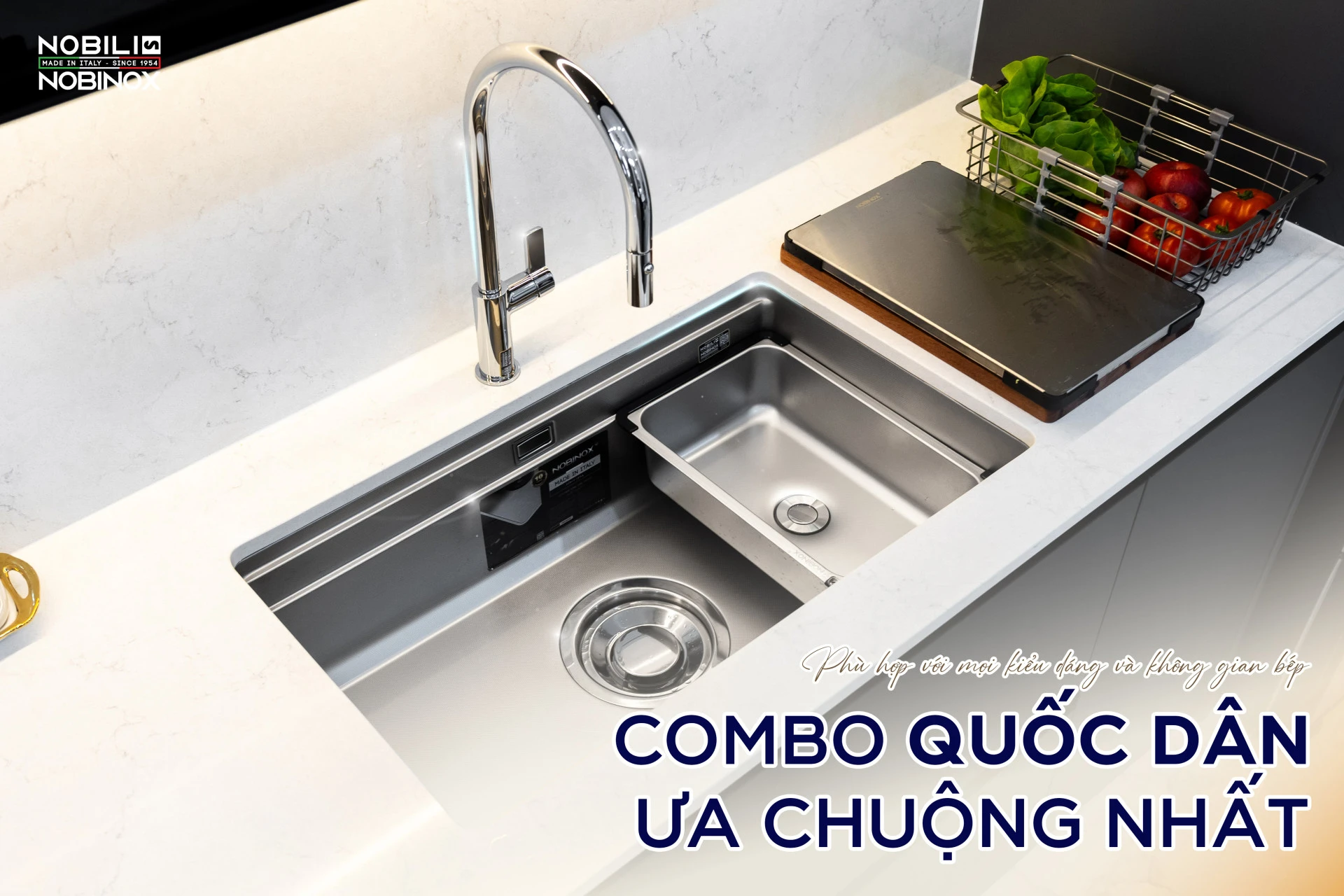 Căn Bếp “Nửa Tỷ” Đẹp Như Mơ: Combo Chậu Vòi Nobili - Nobinox Được Gia Chủ Tin Dùng! 