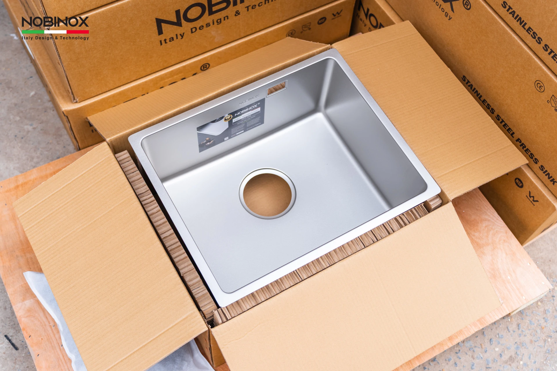Ảnh CHẬU RỬA BÁT 1 HỐ NOBINOX LISA NN545S 4