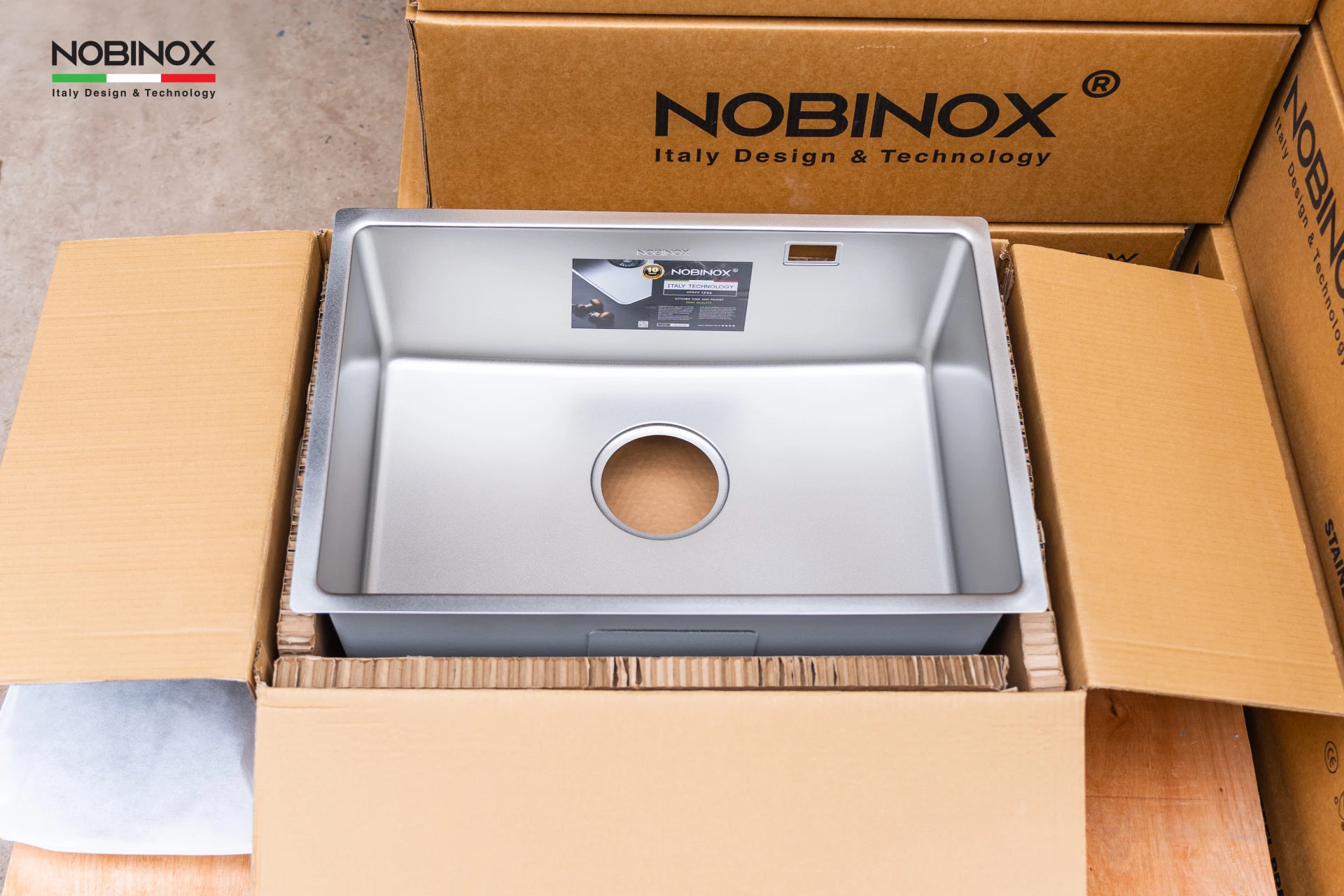 CHẬU RỬA BÁT 1 HỐ NOBINOX LISA NN645S - hover