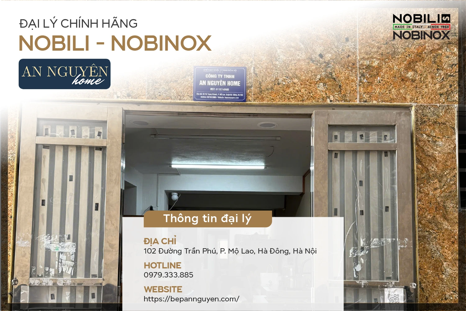 [ĐẠI LÝ HÀ NỘI] Đại lý Nobili - Nobinox chính hãng: An Nguyên Home 