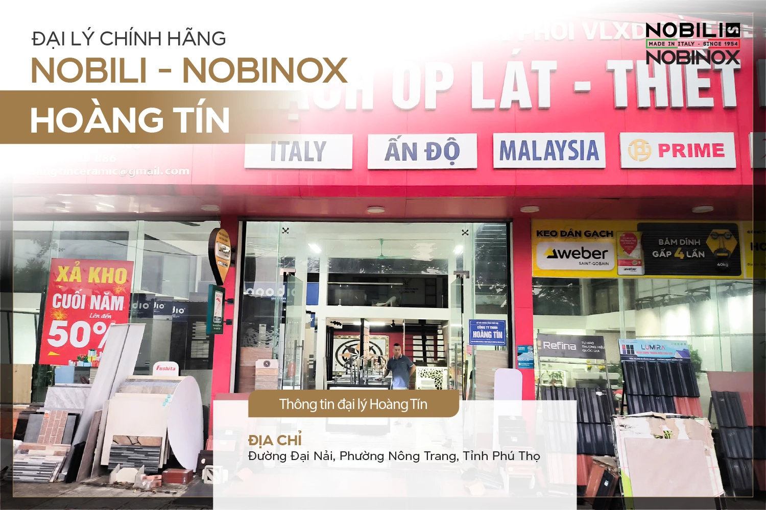[ĐẠI LÝ PHÚ THỌ] Đại Lý Nobili - Nobinox Chính Hãng: Cửa Hàng Hoàng Tín 