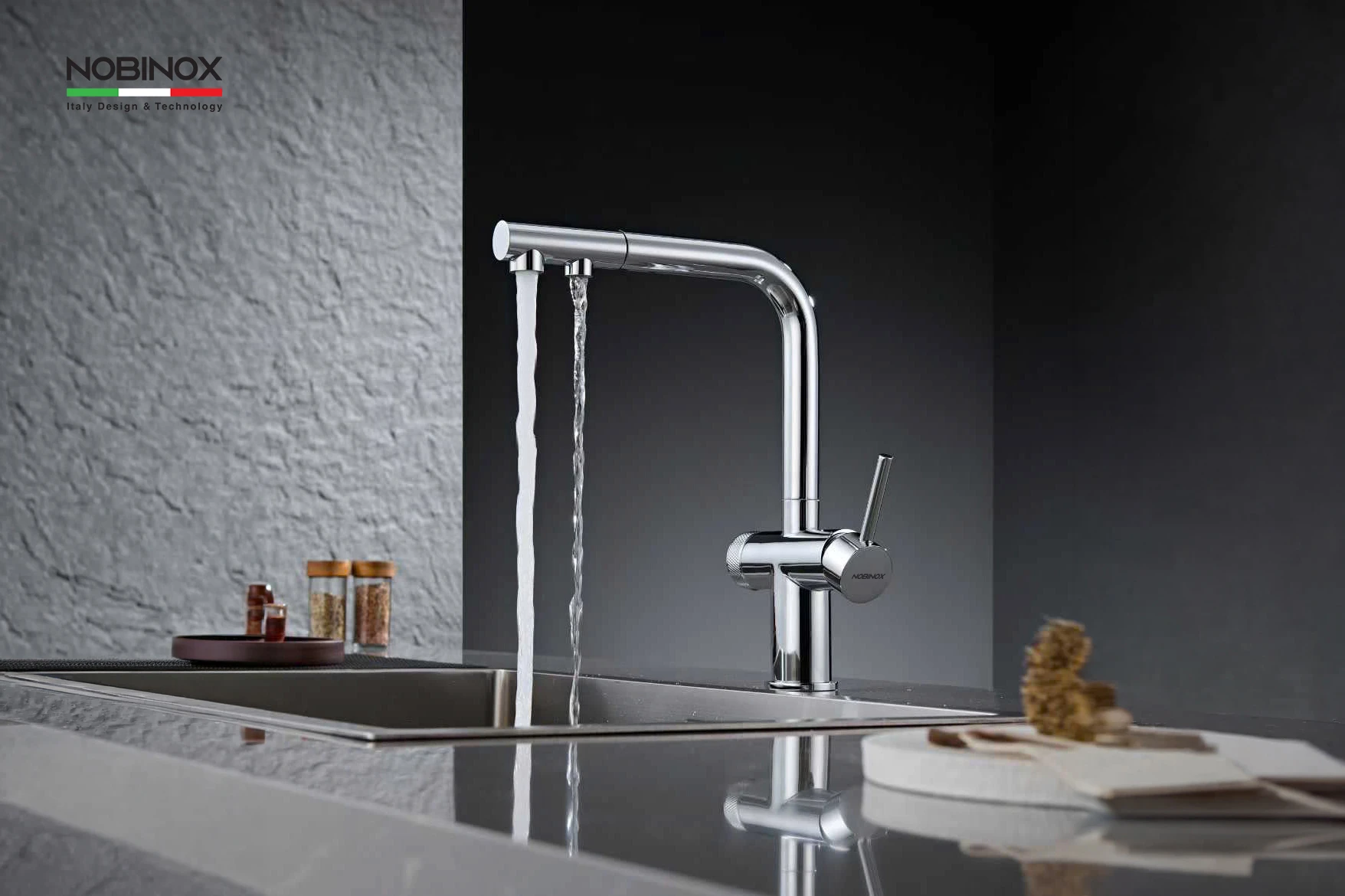 Ảnh VÒI RỬA BÁT DÂY RÚT 3 ĐƯỜNG NƯỚC NOBINOX MIRA NX333 9