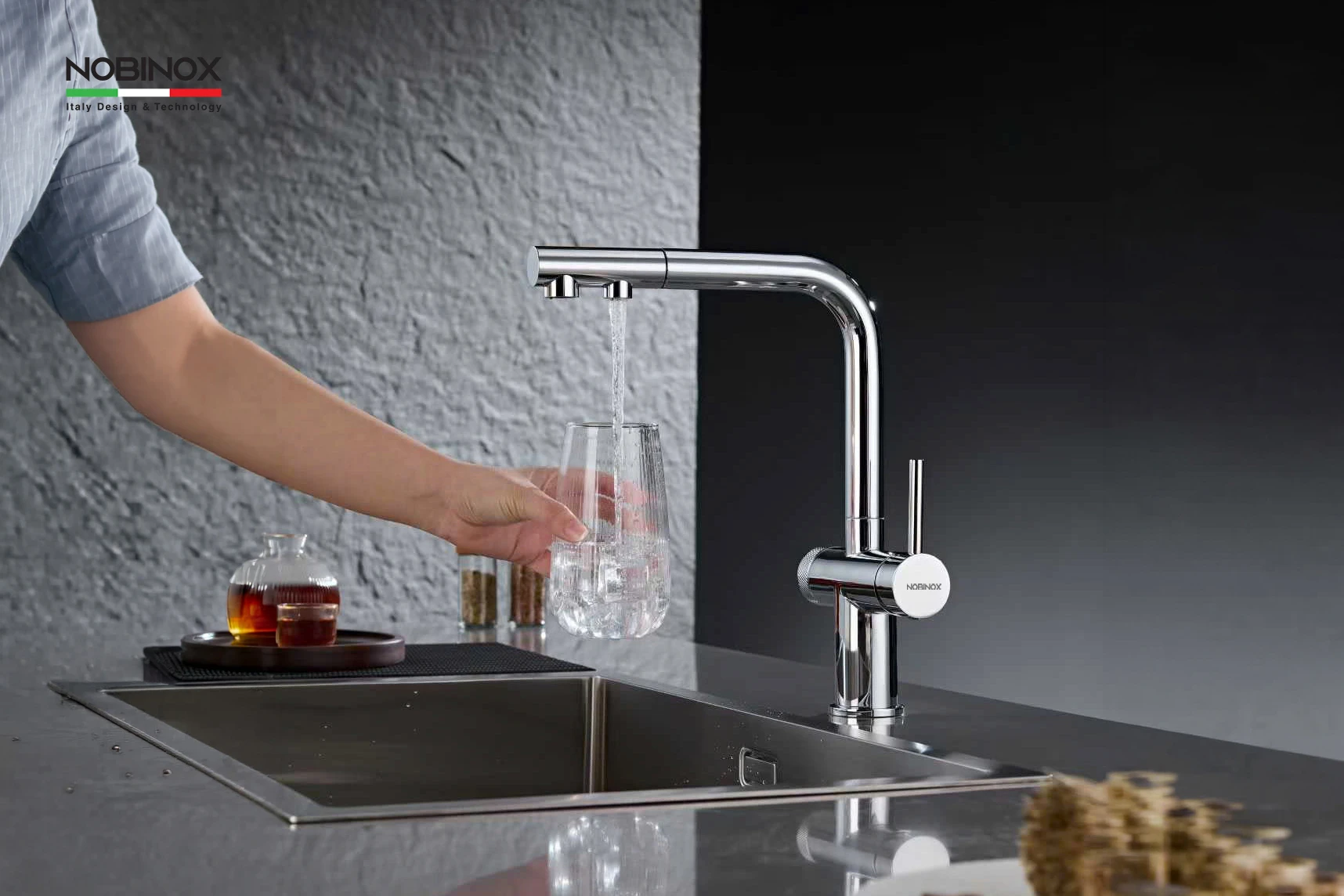 Ảnh VÒI RỬA BÁT DÂY RÚT 3 ĐƯỜNG NƯỚC NOBINOX MIRA NX333 12