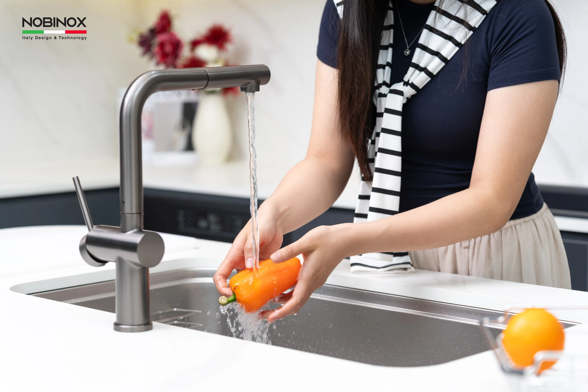 Ảnh VÒI RỬA BÁT DÂY RÚT NOBINOX BIANCO NX603 5