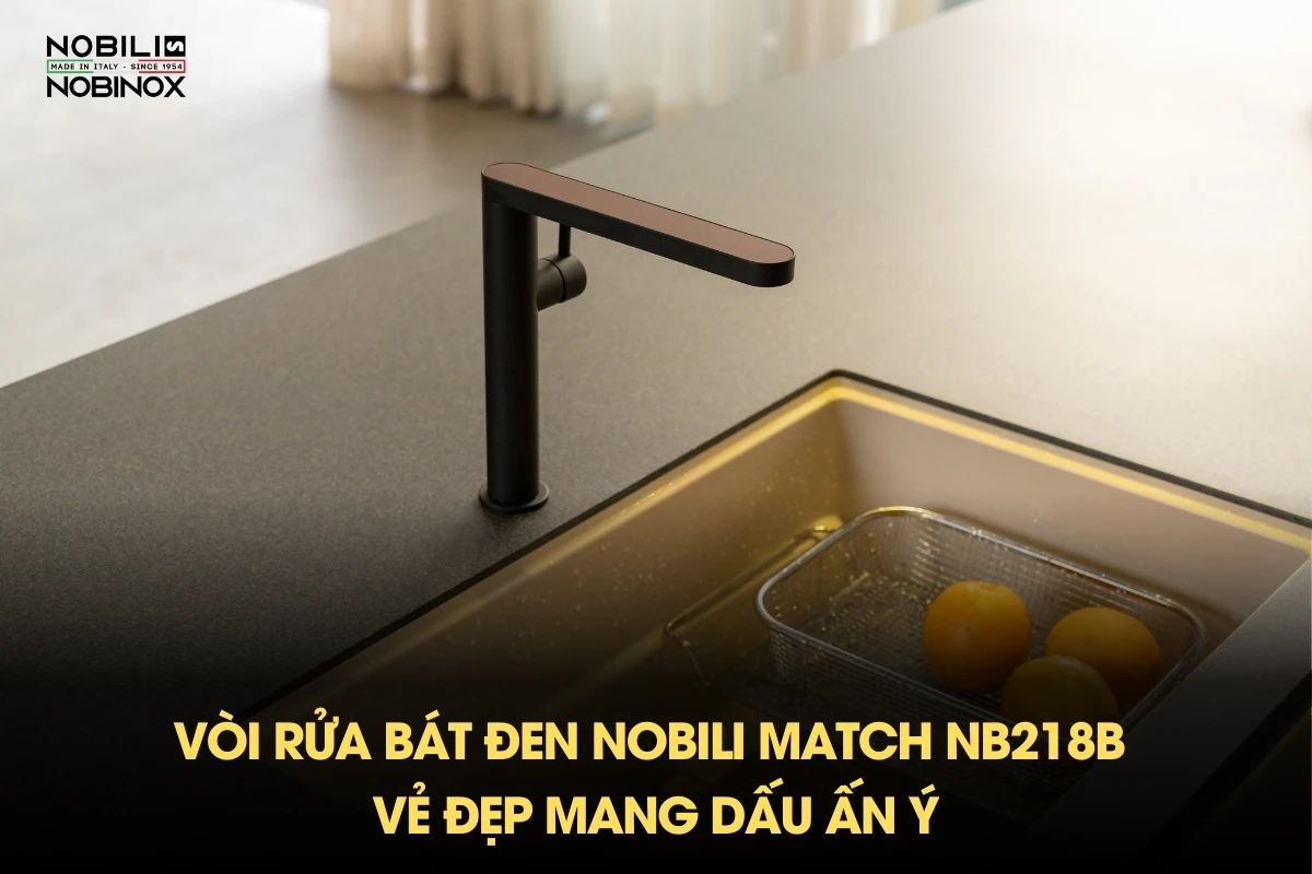 Vòi rửa bát đen NOBILI MATCH NB218B - Vẻ đẹp mang dấu ấn Ý